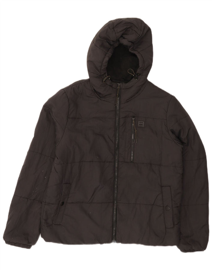 Billabong Chaqueta acolchada con capucha para hombre UK 38 Medium Black Nylon