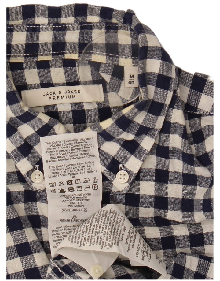Camisa Jack & Jones Hombre Algodón Vichy Azul Marino Mediano