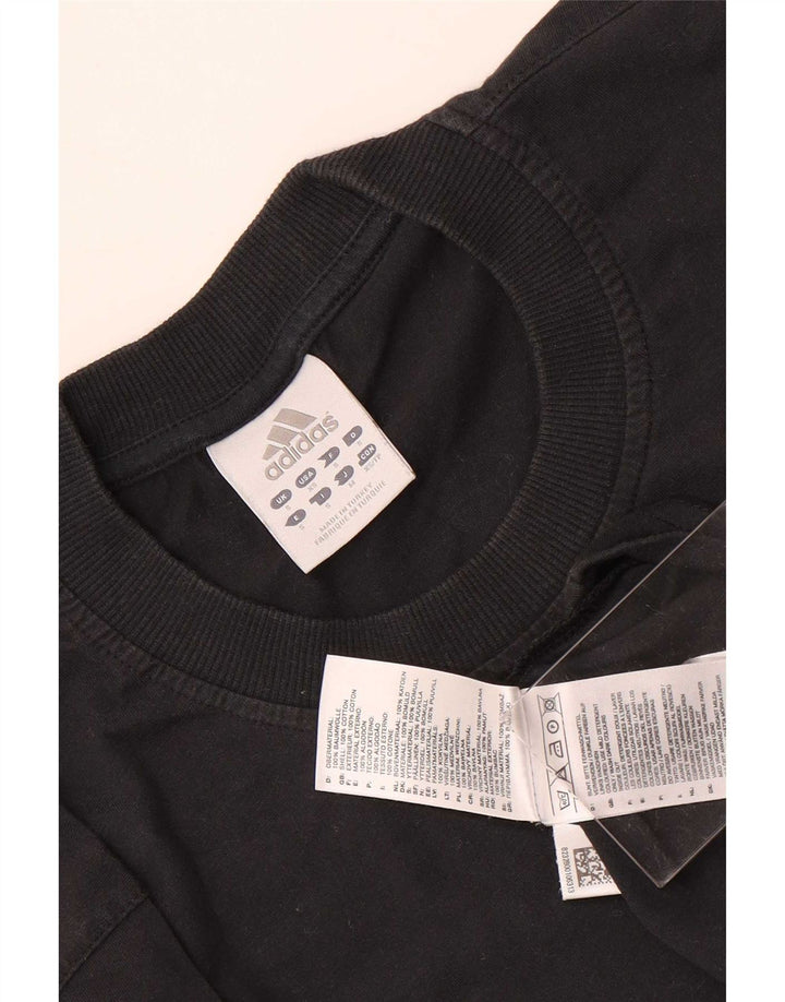 Adidas - Camiseta para hombre, talla pequeña, algodón negro