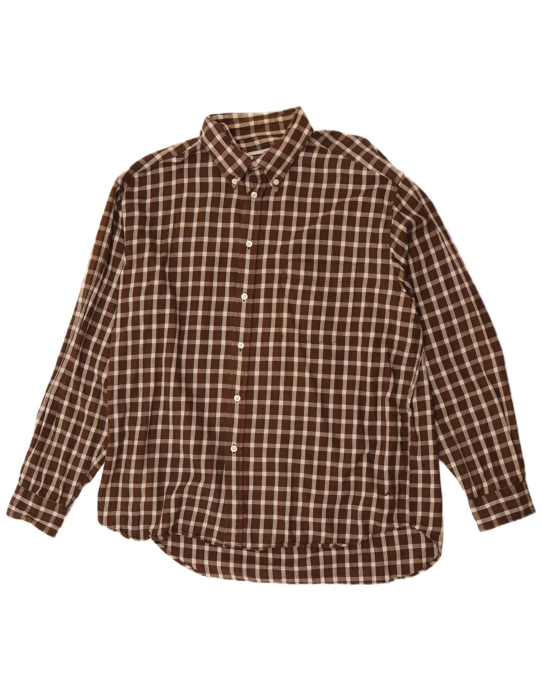 Fila Camisa de franela para hombre XL Algodón a cuadros marrón