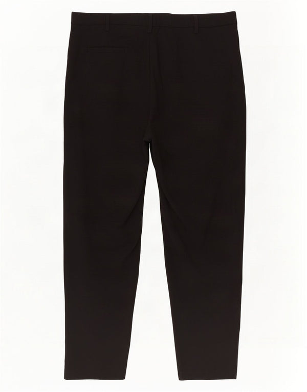 Marks & Spencer Pantalones de traje de cintura alta para mujer UK 46 Large W34 L27 Negro