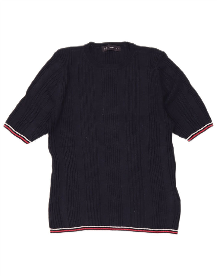 MARKS & SPENCER Suéter tipo jersey con cuello redondo para mujer UK 40 Grande Azul marino
