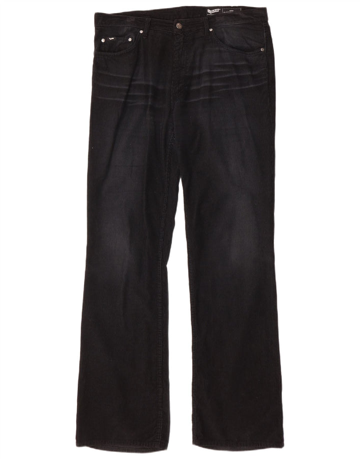 Pantalones de pana con corte tipo bota para hombre Gas W36 L34 Negro