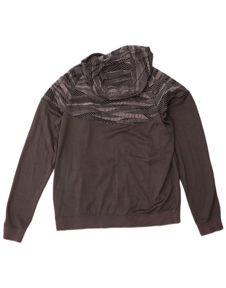 NIKE Sudadera con capucha y cremallera para hombre, talla grande, algodón geométrico gris