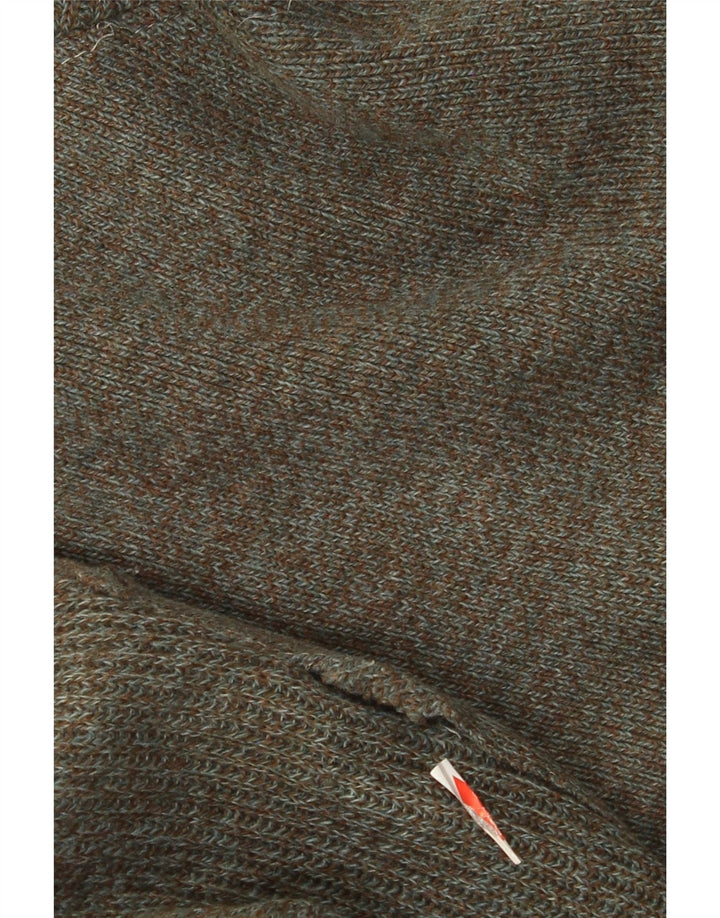 Vintage Mens Cardigan Suéter 2XL Caqui