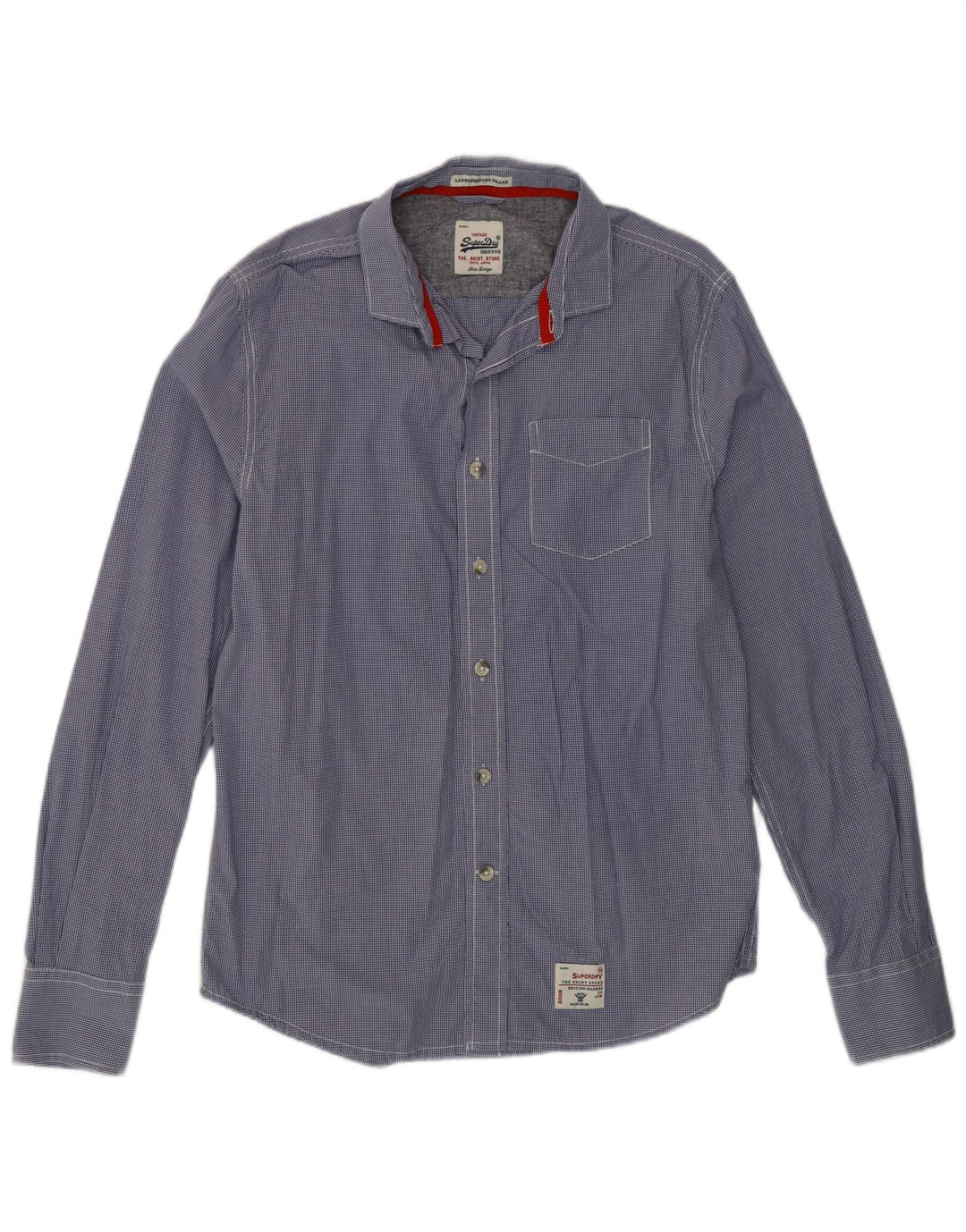 Superdry Camisa De Algodón A Cuadros Azul Grande Para Hombre