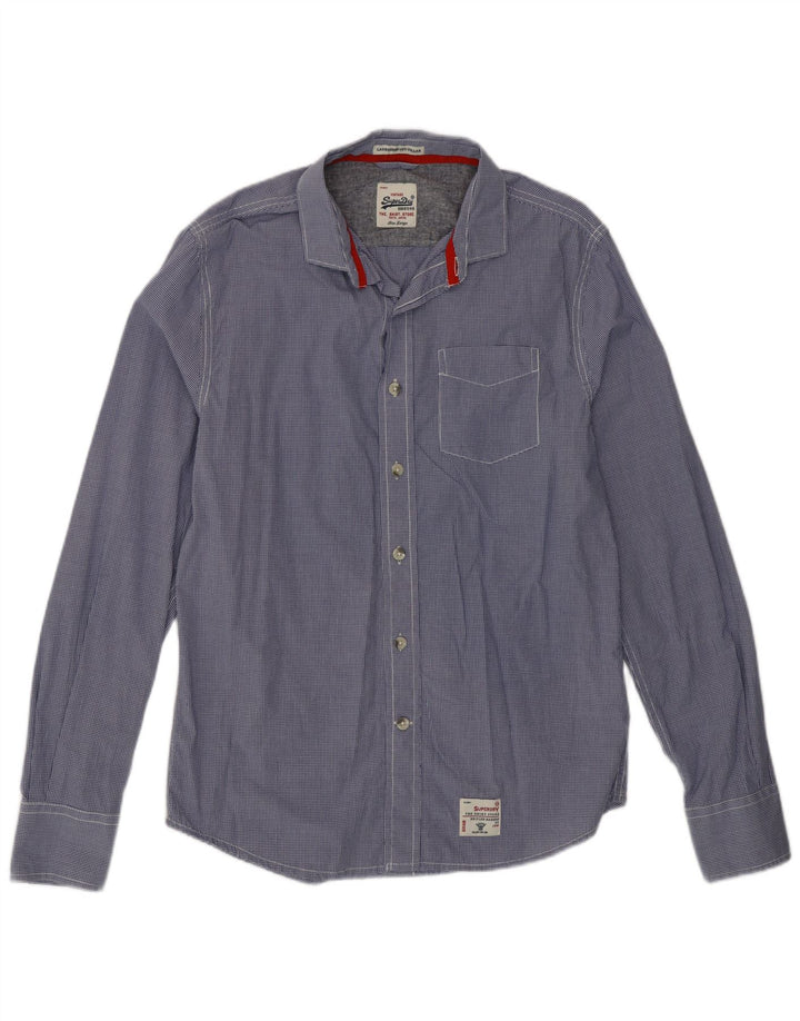 Superdry Camisa De Algodón A Cuadros Azul Grande Para Hombre