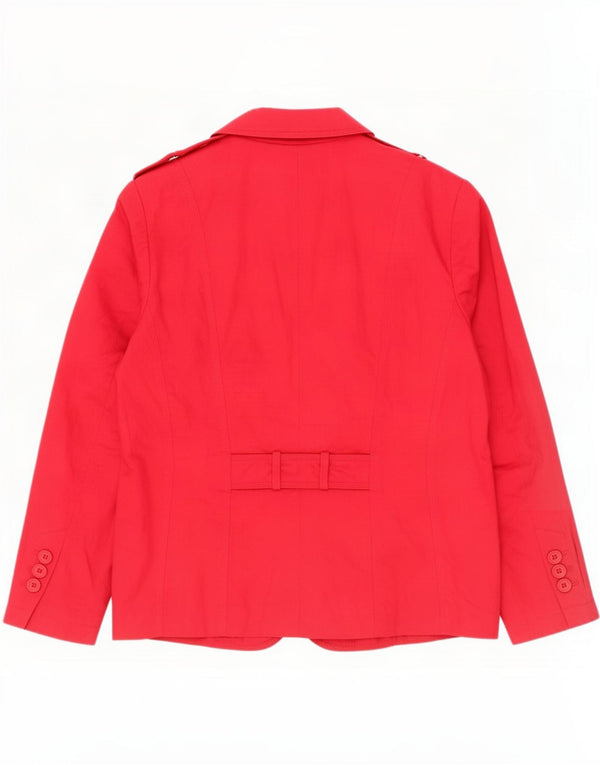 Bianca Chaqueta militar de 3 botones para mujer UK 18 XL Algodón rojo