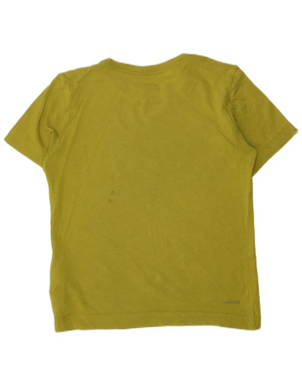 ADIDAS Boys Climalite Graphic Camiseta Top 5-6 años Verde Algodón