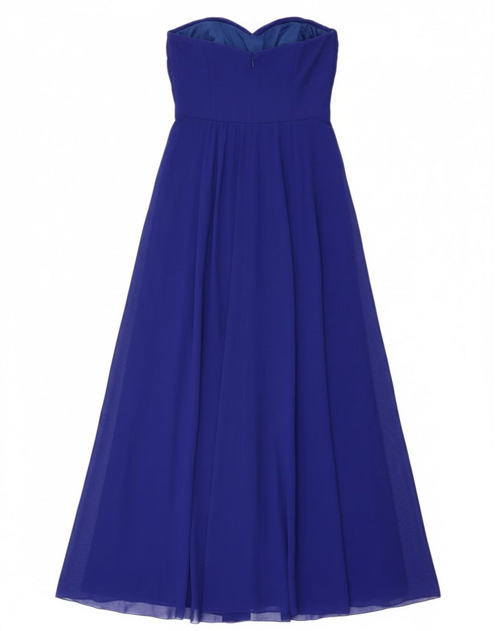 Ted Baker Vestido maxi sin tirantes para mujer Talla 3 Seda azul mediana