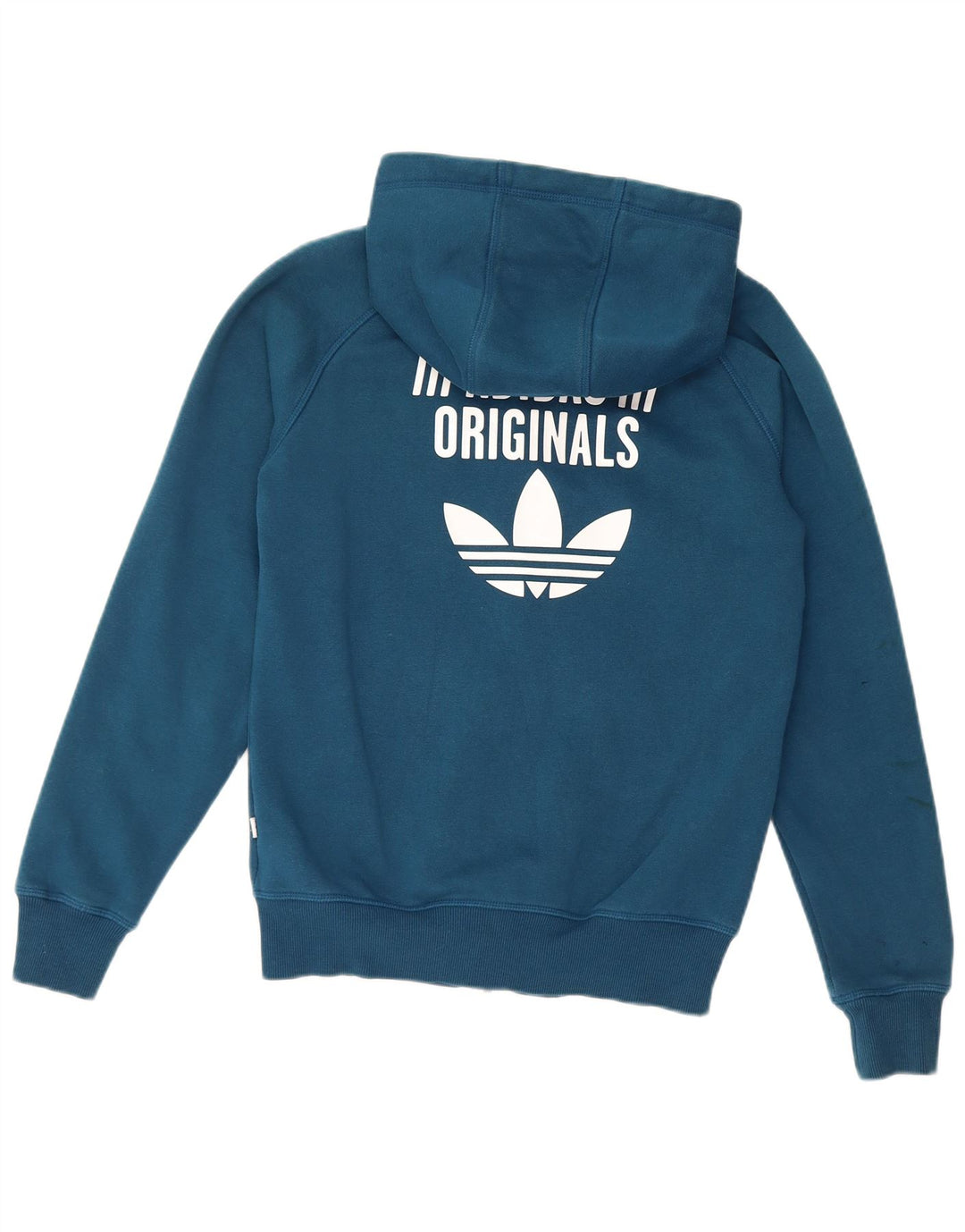 ADIDAS Sudadera con capucha y cremallera gráfica para mujer UK 10 Small Blue Cotton