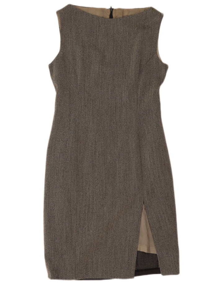 Vintage mujer sin mangas vestido de vaina Reino Unido 12 gris medio