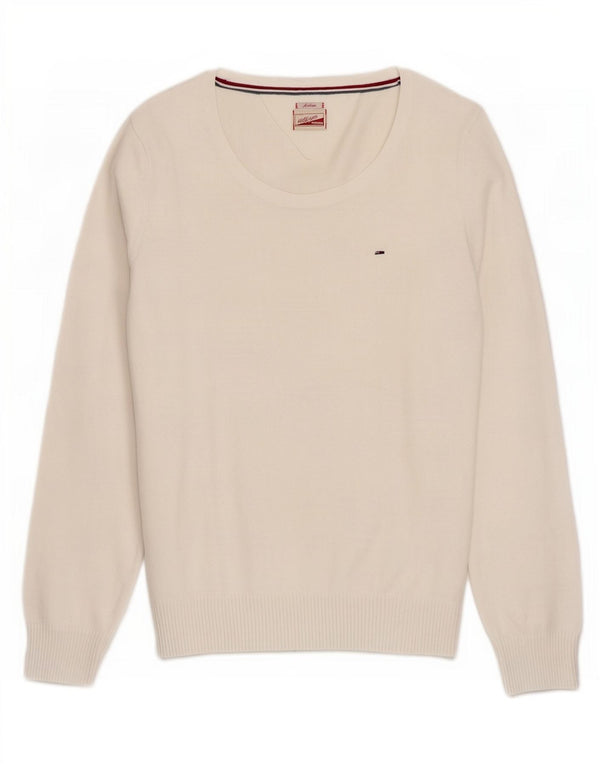 Tommy Hilfiger Suéter tipo jersey con cuello barco para mujer Reino Unido 12 Mediano Blanco