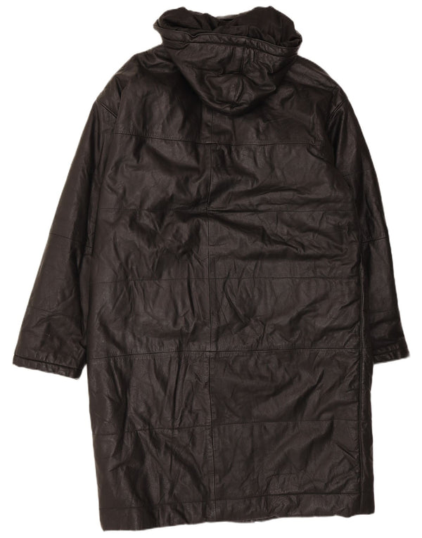 Orfatti Abrigo de piel con capucha para mujer IT 48 XL Negro