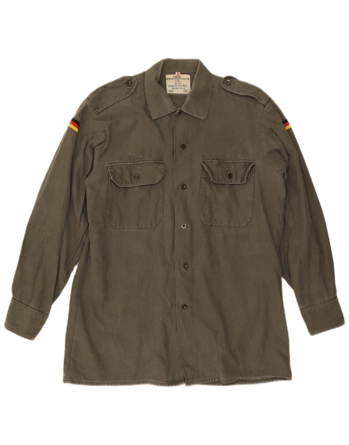 Camisa militar vintage para hombre talla 39/40 mediana caqui