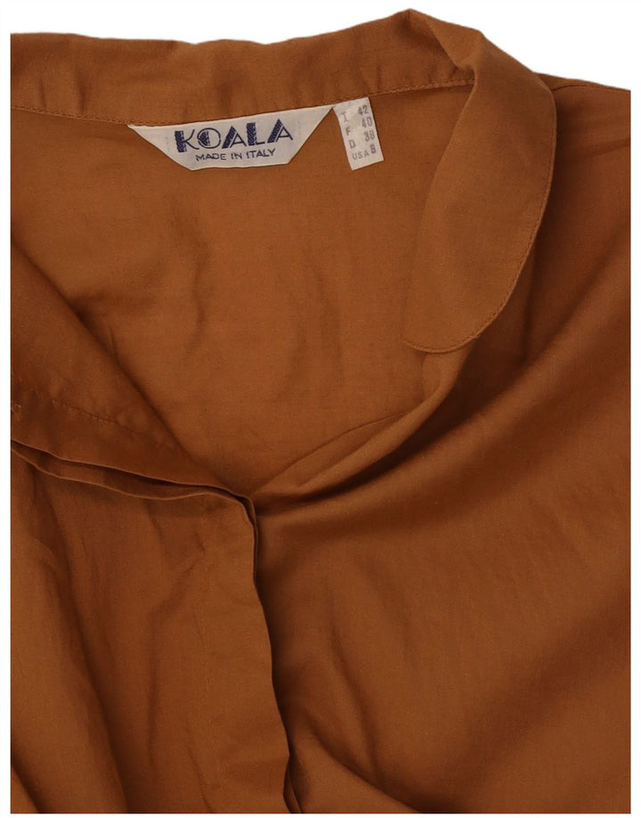 Blusa vintage de manga corta para mujer IT 42 Marrón medio