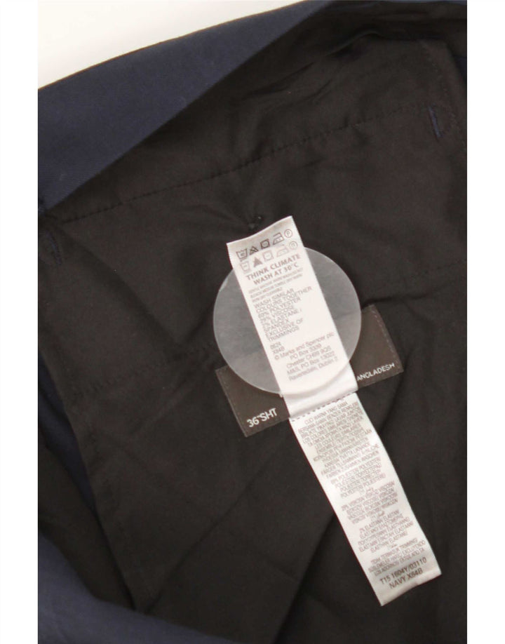Marks & Spencer Pantalones de traje de corte regular para mujer W36 L29 Azul marino
