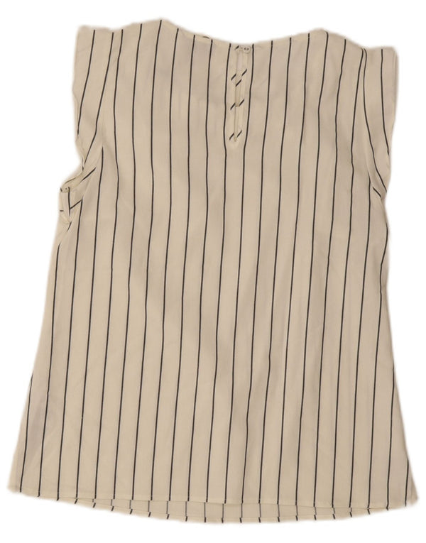 Oasis Blusa sin mangas para mujer UK 40 Medium Off White Viscosa