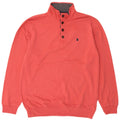 Izod Hombre Botón Cuello Sudadera Jumper Medium Rojo Algodón