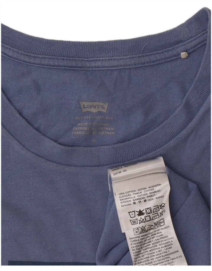 Levi's Camiseta gráfica para mujer Top UK 44 Algodón azul medio