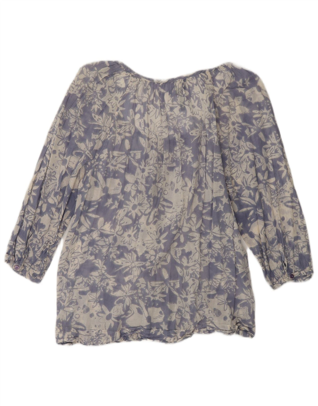 FRENCH CONNECTION Blusa camisera de manga 3/4 para mujer UK 42 Azul medio Floral