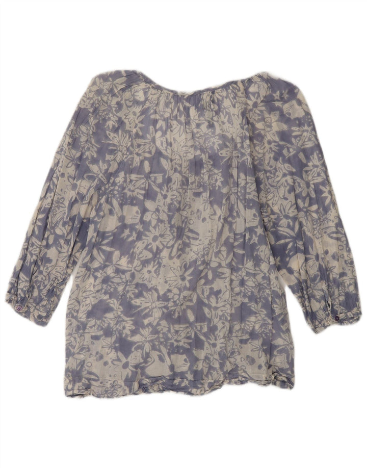 FRENCH CONNECTION Blusa camisera de manga 3/4 para mujer UK 42 Azul medio Floral