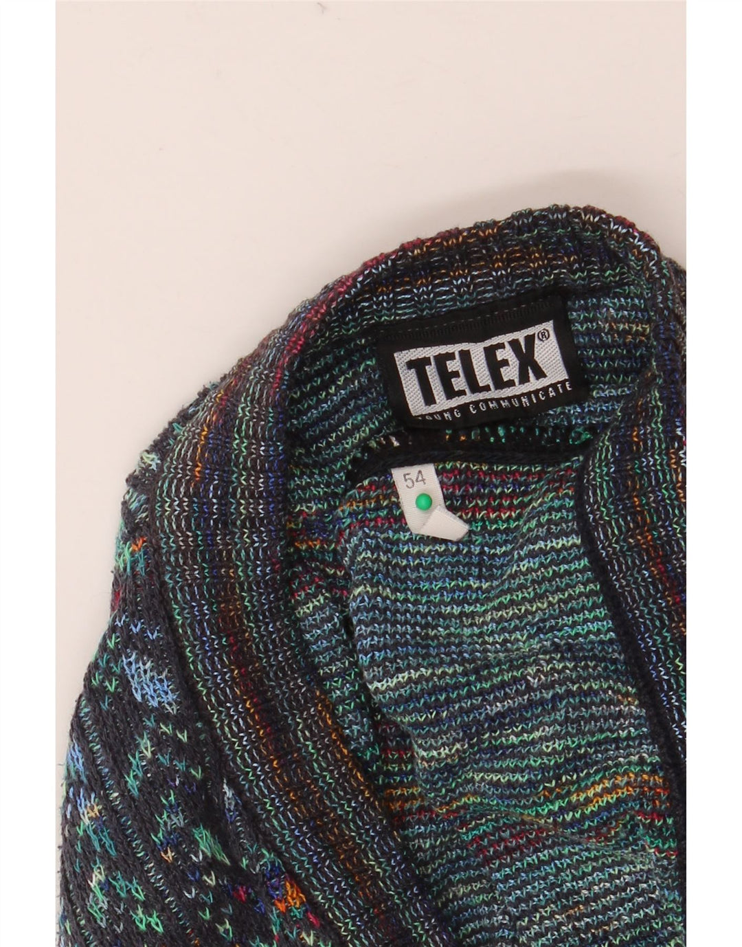 Vintage hombres Cardigan suéter IT 54 XL multicolor geométrico