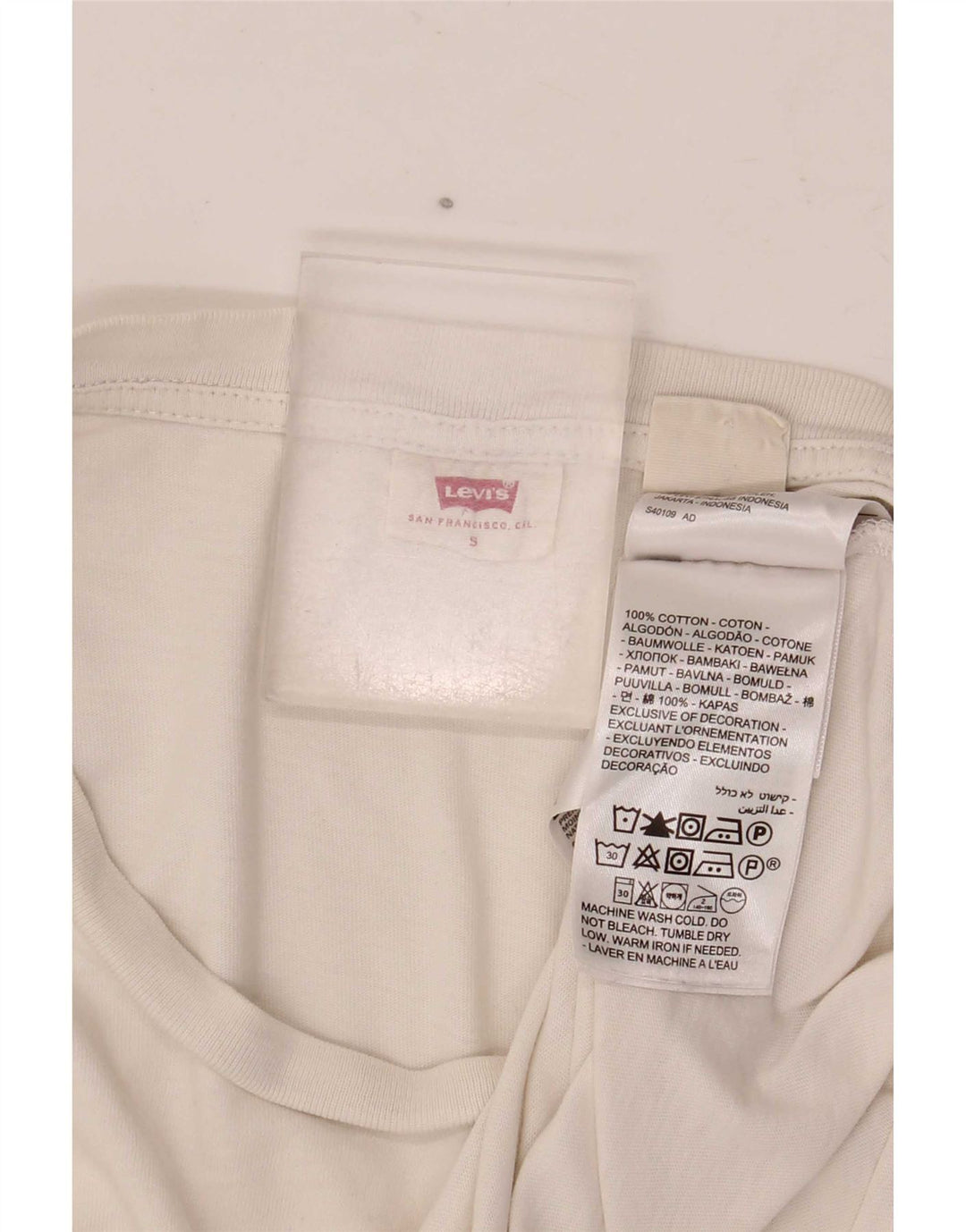 Levi's Camiseta para mujer Top UK 8 Small White Cotton