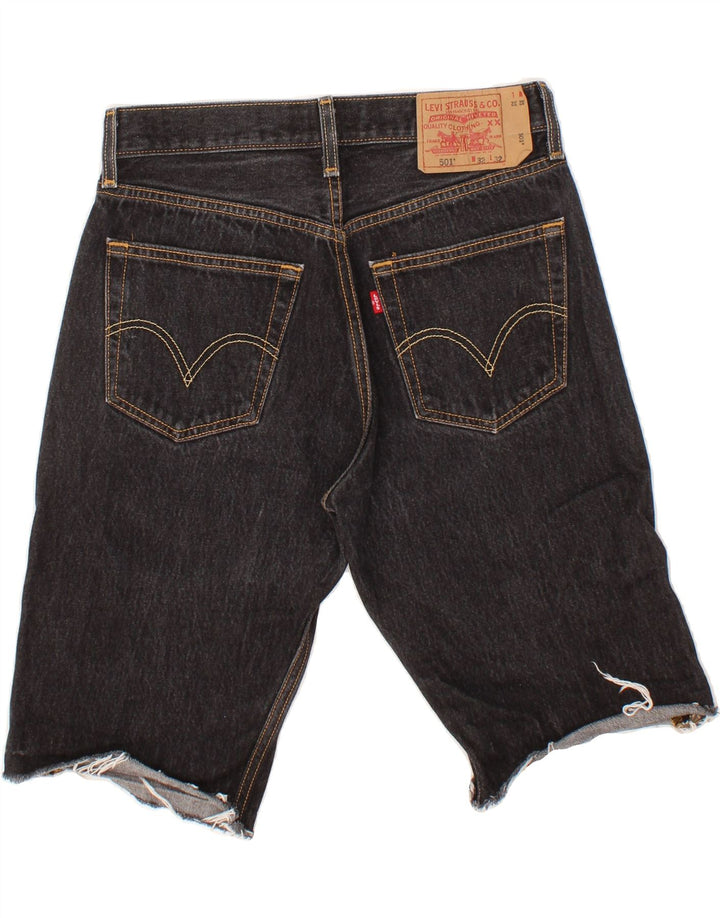 LEVI'S Mens 501 Denim Shorts W32 Algodón Negro Mediano