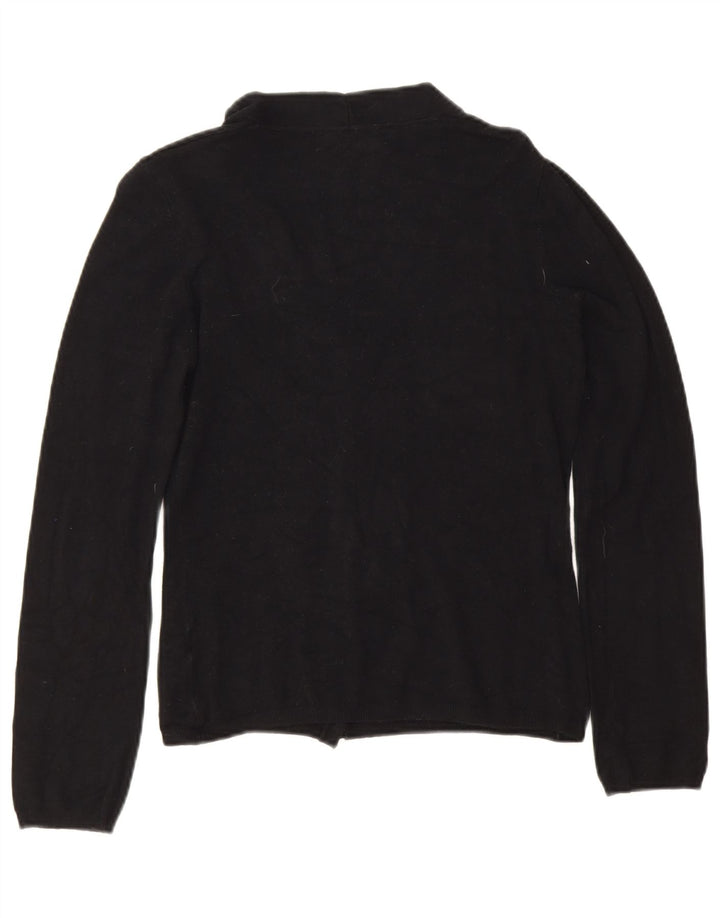 Zara Mujer Crop Cardigan Suéter UK 12 Medium Negro