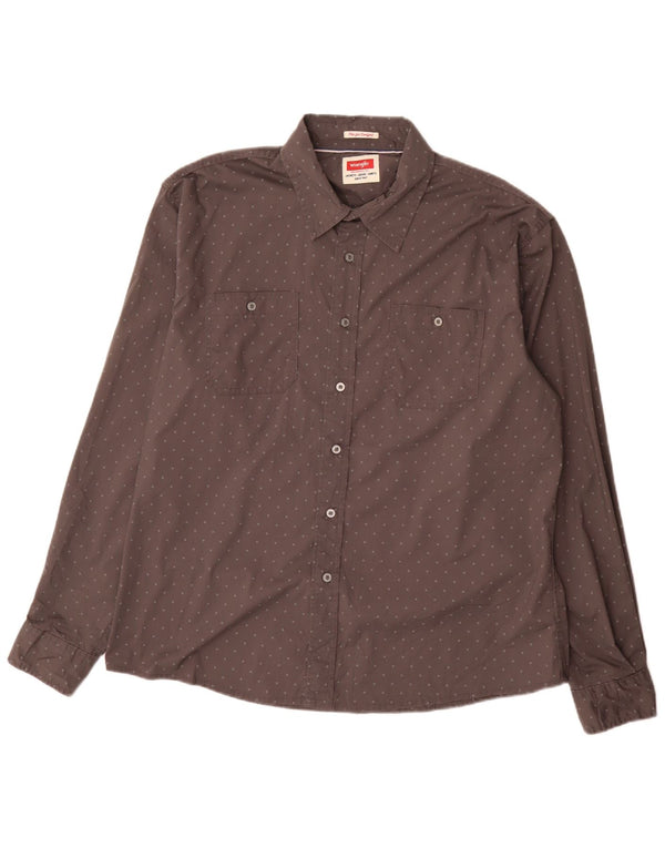 Wrangler Camisa Flex for Comfort Regular Fit para Hombre XL Algodón Manchado Gris