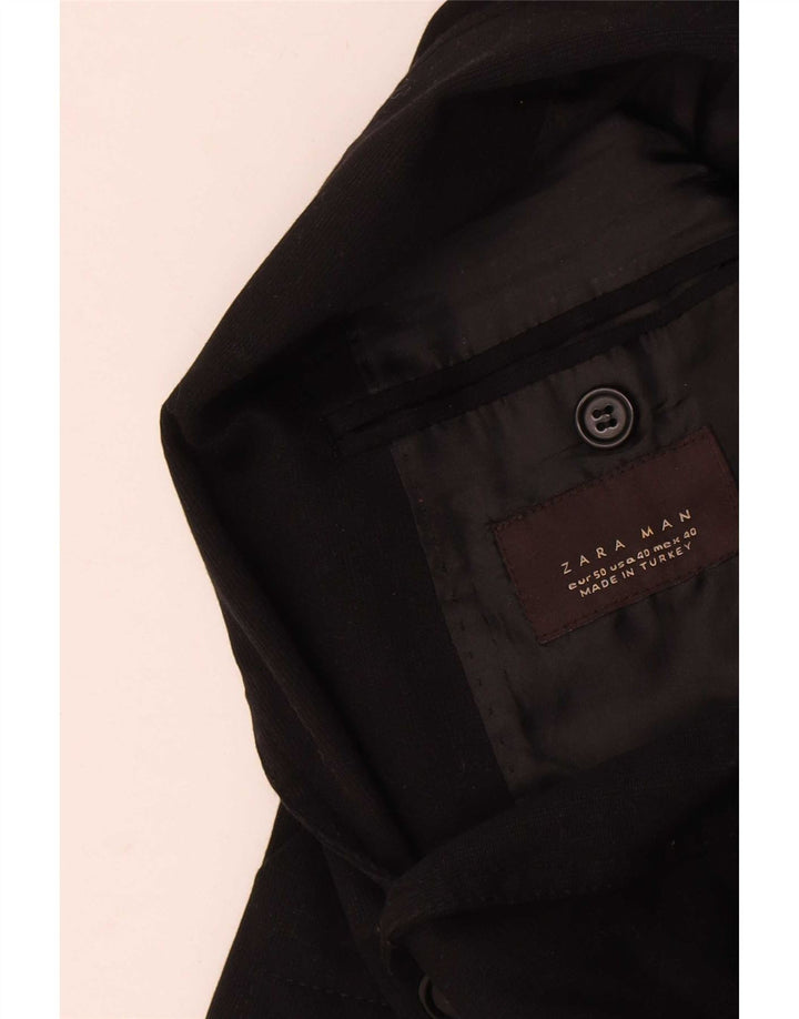 Zara Chaqueta Blazer De 2 Botones Para Hombre EU 50 Medium Viscosa Negra