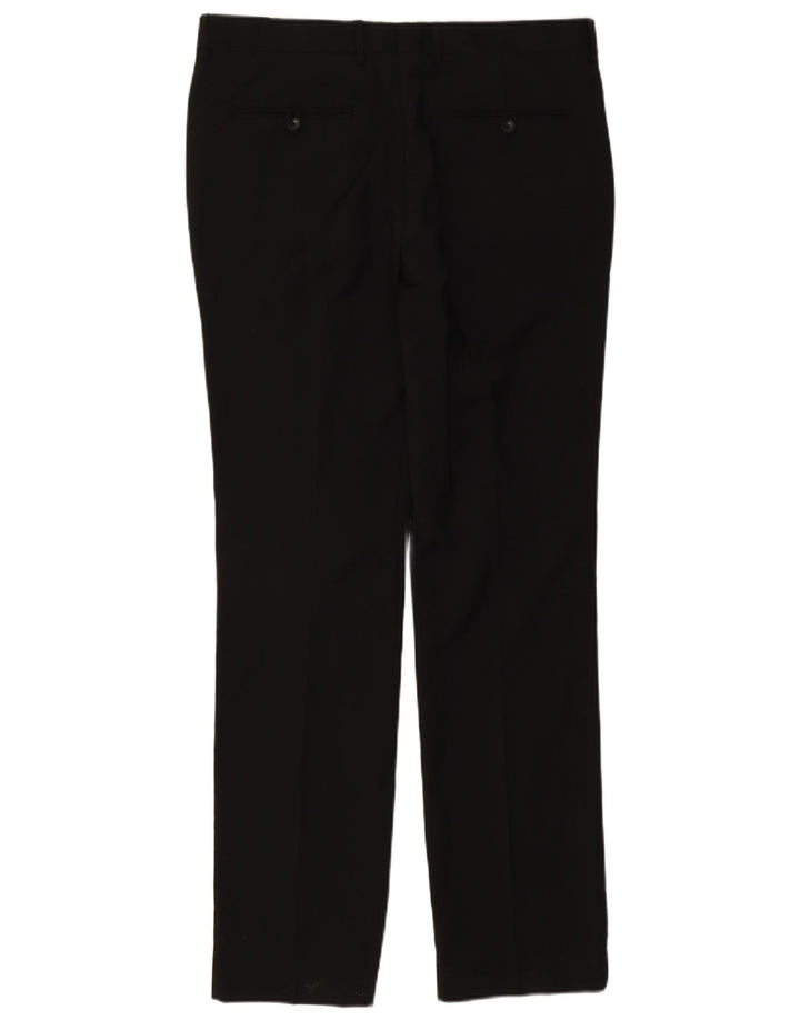 Zara Pantalón de traje ajustado para hombre EU 44 Large W34 L34 Poliéster negro