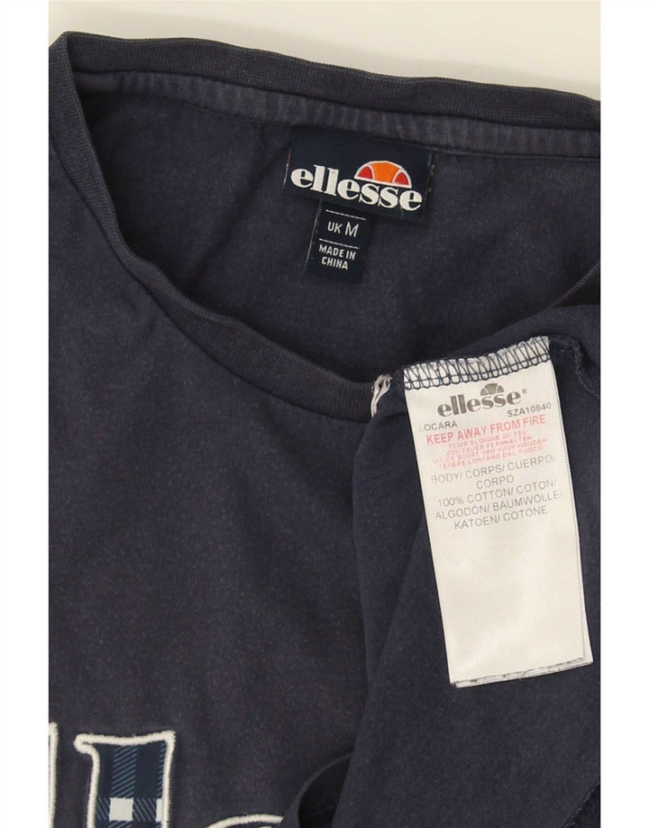 Ellesse Hombre Camiseta Gráfica Top Medium Azul Marino Algodón