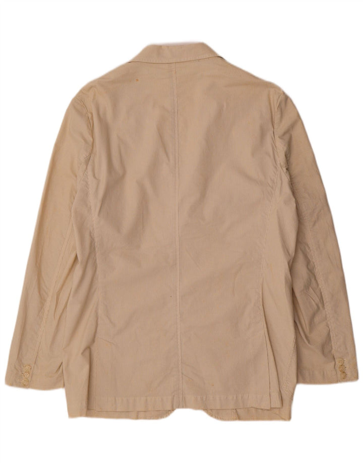 Trussardi Jeans Chaqueta tipo blazer de 2 botones para hombre UK 38 Medium Beige Pinstripe