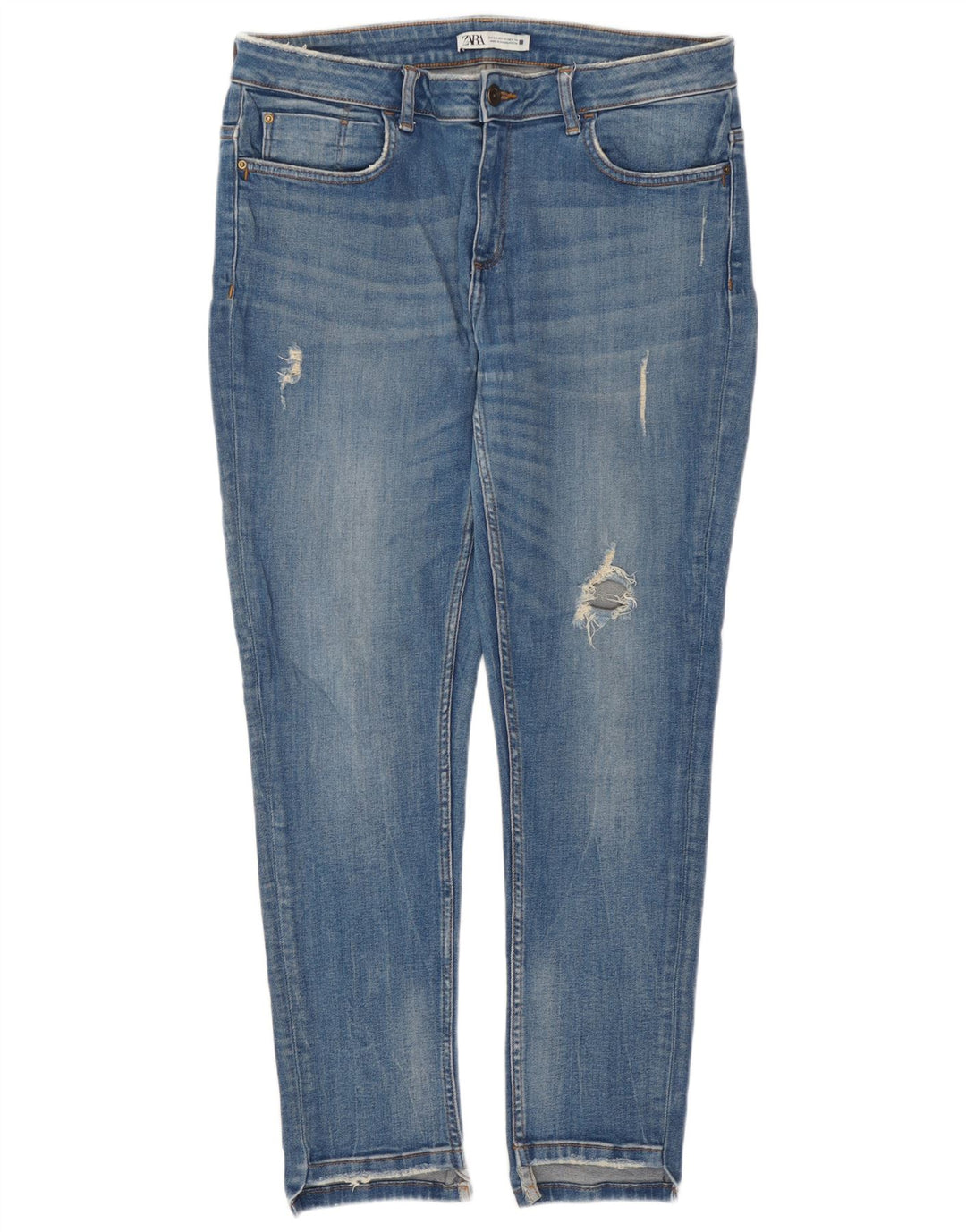 Zara Jeans Slim Desgastados Mujer EU 44 XL W34 L27 Azul