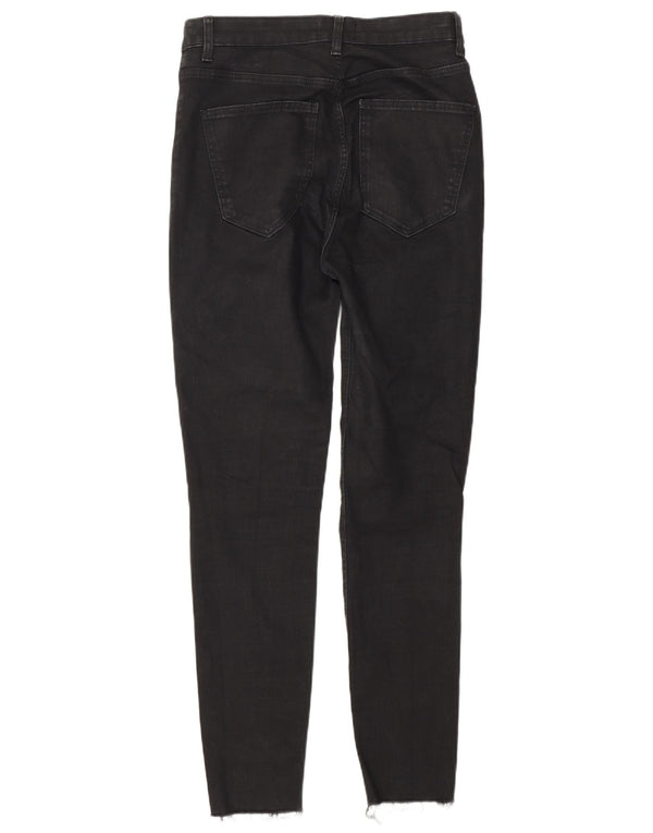 Zara Vaqueros pitillo desgastados de cintura alta para mujer EU 40 Medium W30 L28 Negro