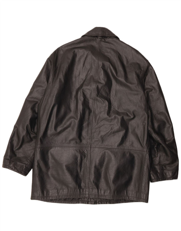 VINTAGE Chaqueta de cuero para hombre IT 50 Cuero negro grande