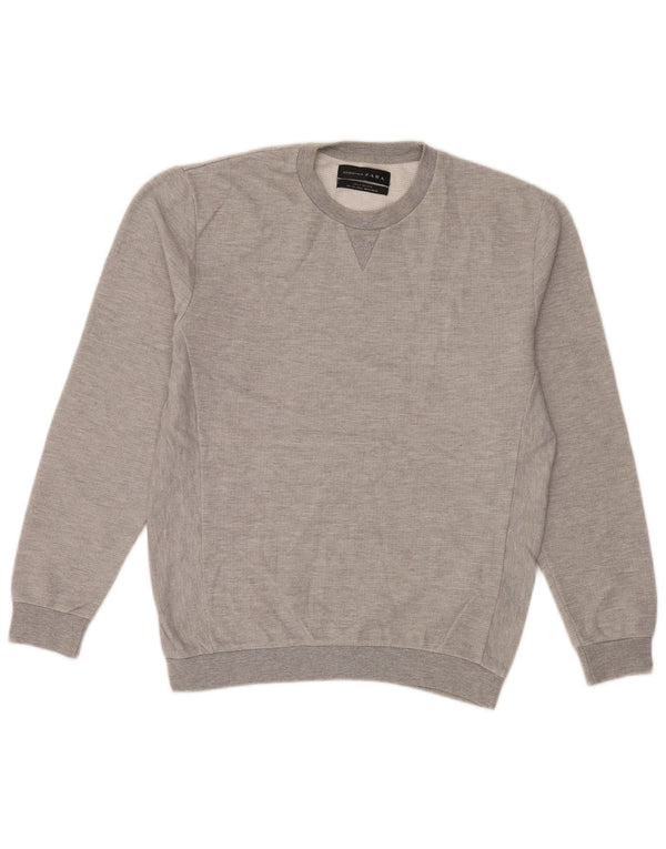 Zara Hombre Sudadera Jumper Large Gris Algodón