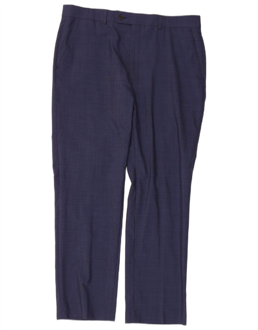 RALPH LAUREN Pantalón de traje recto para hombre W34 L30 Lana azul marino