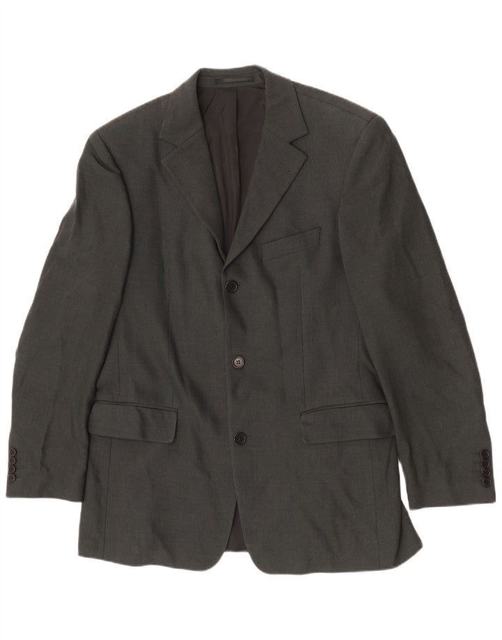 Hugo Boss Chaqueta tipo blazer de 3 botones para hombre EU 50 Grande Lana gris