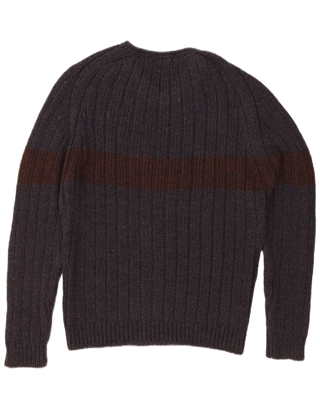 ST. BERNARD Mens V-Neck Jumper Sweater Large Grey Colourblock Acrylic