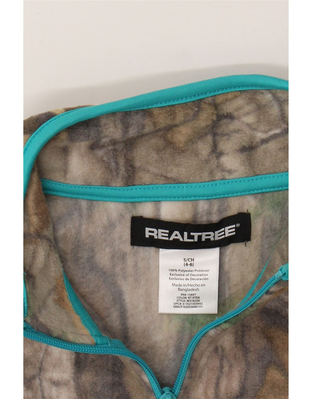 REALTREE Chaqueta polar para mujer US 4/6 Small Brown Colorblock
