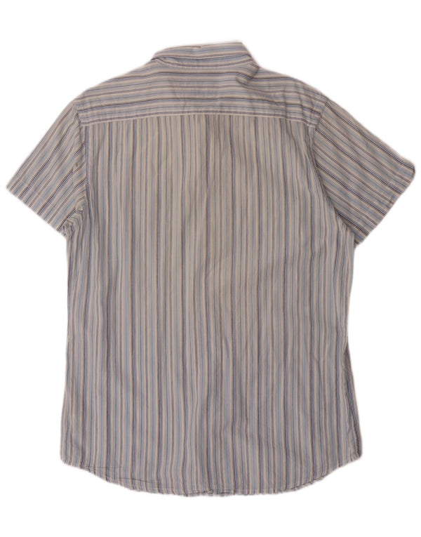 Wrangler Camisa Slim De Manga Corta Para Hombre XL Algodón A Rayas Azul