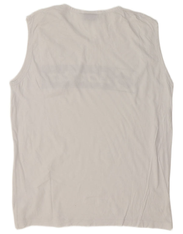 Lotto Camiseta sin mangas estampada para hombre UK 42/44 XL Algodón blanco