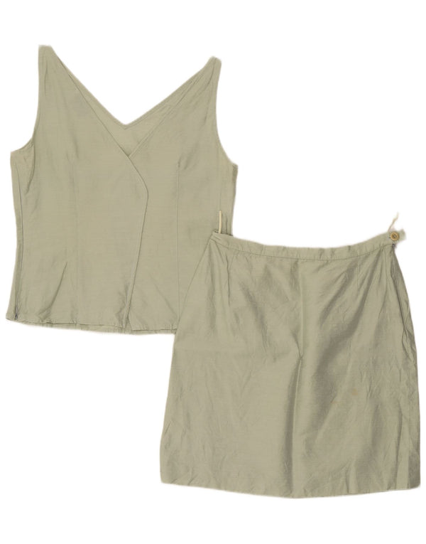 Max & Co. Conjunto de falda de 2 piezas para mujer IT 42 Medium W30 Lino verde