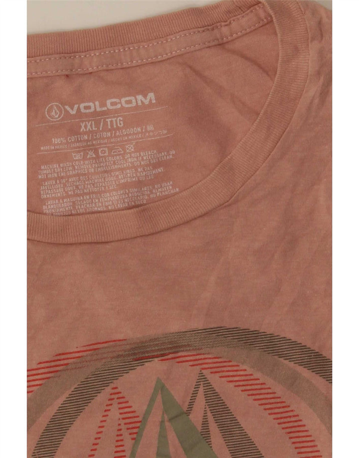 Volcom Camiseta gráfica para hombre Top 2XL Algodón rosa