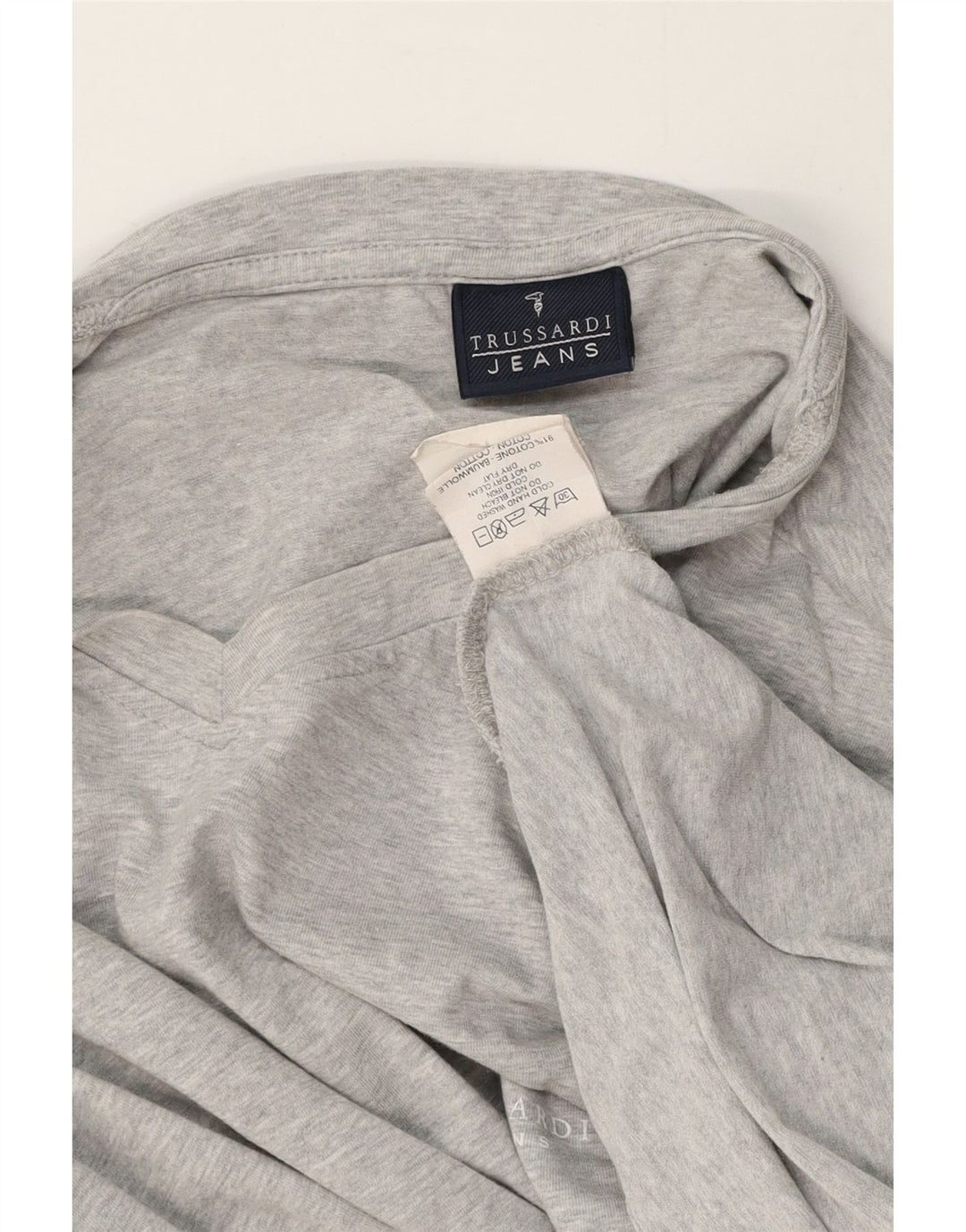 Camiseta Hombre Trussardi Jeans Manga Larga De Algodón Moteado Gris Medio