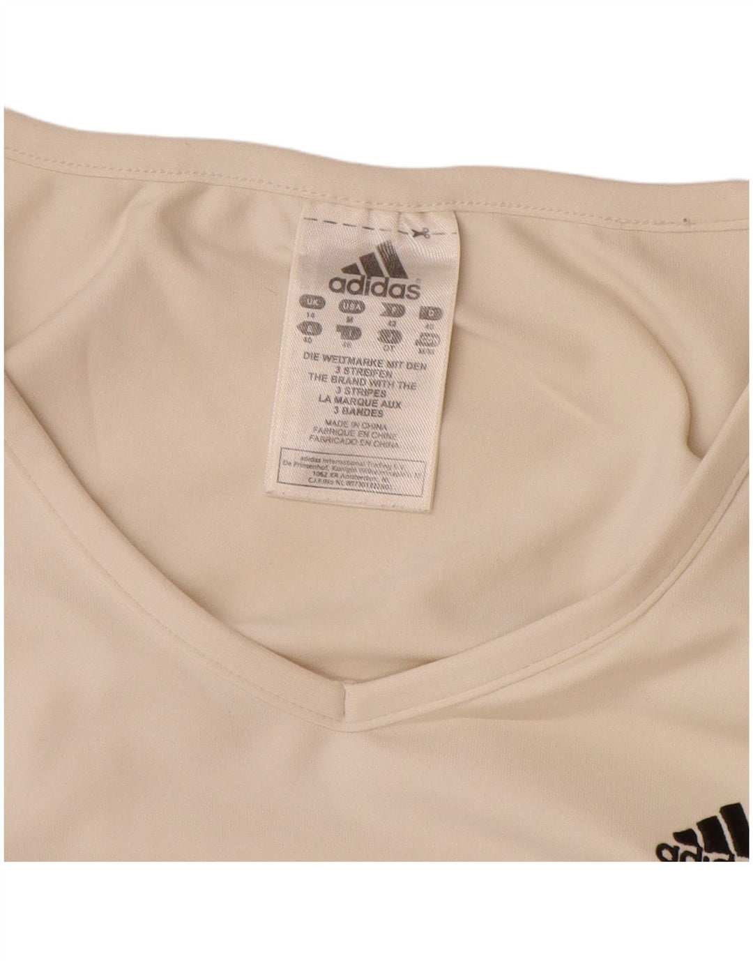 Adidas - Camiseta para mujer, talla 40, talla mediana, color blanco roto, poliamida
