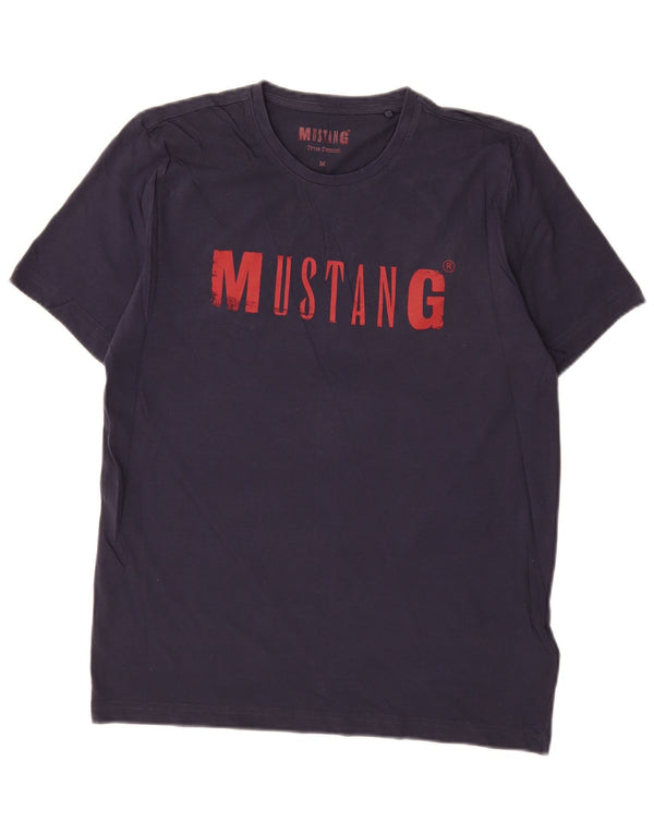 Mustang Camiseta gráfica para hombre Top Medium Azul marino Algodón